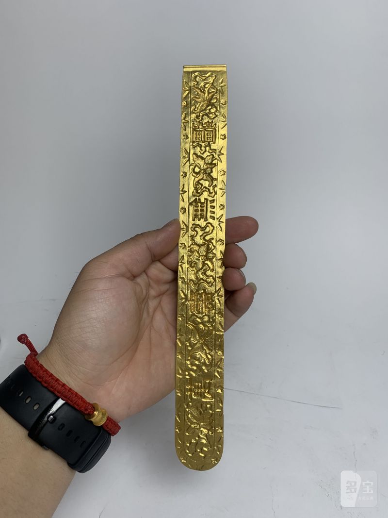 清 金錾花万寿无疆扁方 - 图7